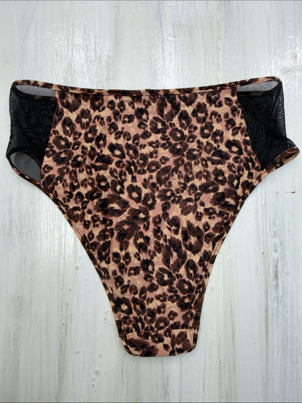 aerie Leopard Print Bikini Top XL & High-Waist Bottoms L - Brown & Black - Picture 5 of 16